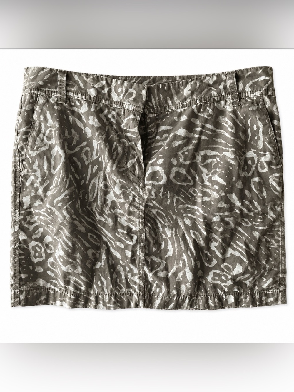 ANN TAYLOR LOFT TAN & Creme ANIMAL PRINT SKIRT WOMENS SIZE 8